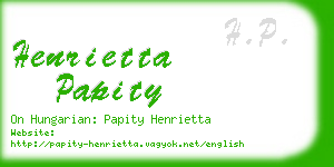 henrietta papity business card